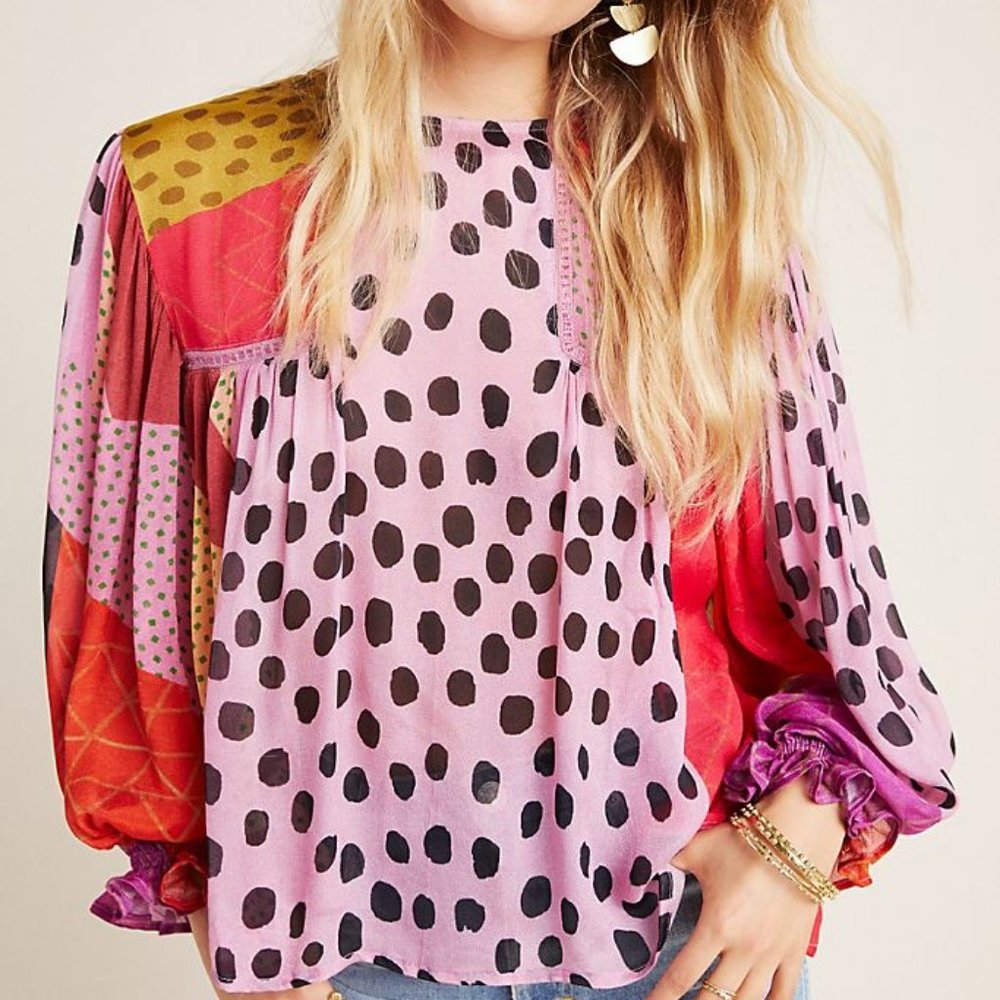 Anthropologie Bl-nk Miranda Peasant Blouse